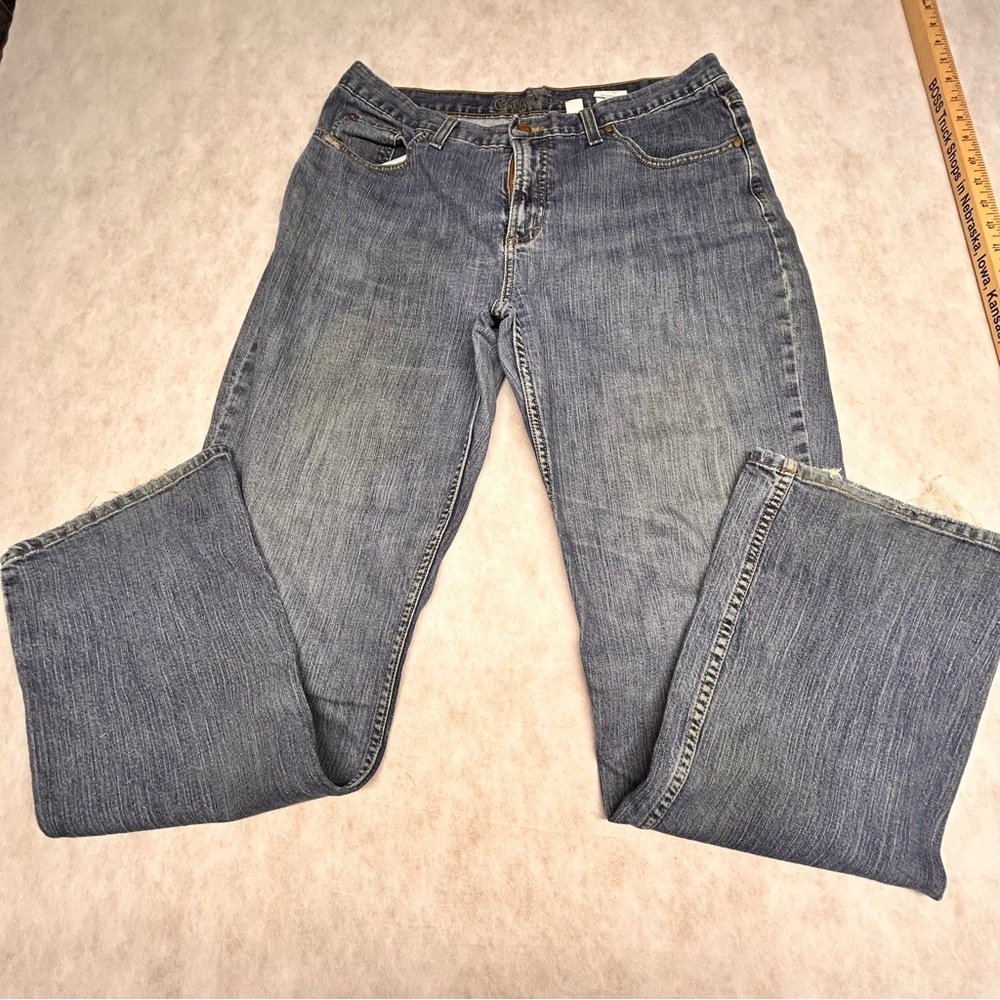 Cruel Girl Straight Leg Blue Jeans with Authentic‎ Denim Texture